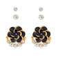 Black colour Rose shape Stone Studded Earring