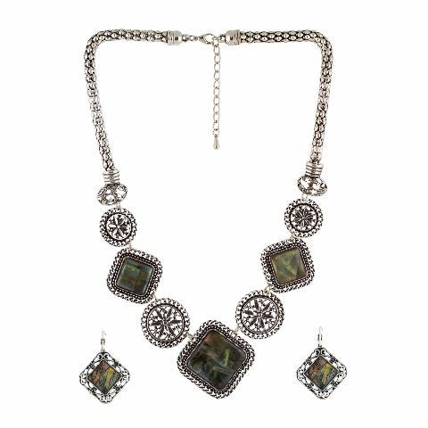 Silver colour Indo Western design Necklace Set