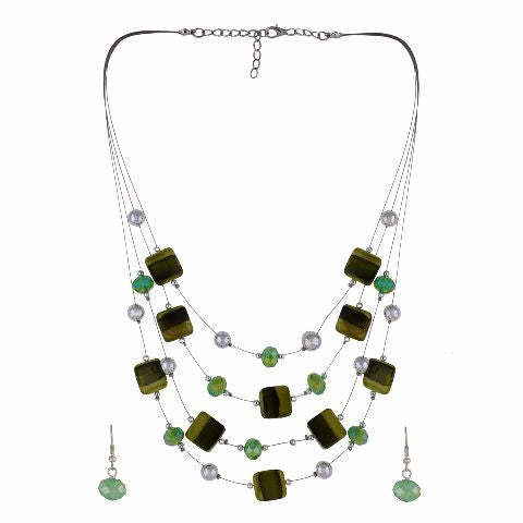 Green colour Western design Necklace Set