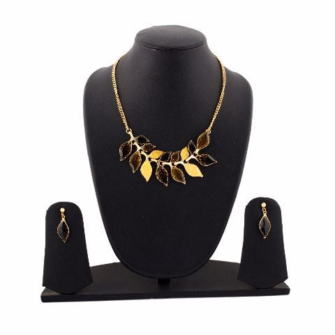 Black and Yellow colour Western design Necklace Set