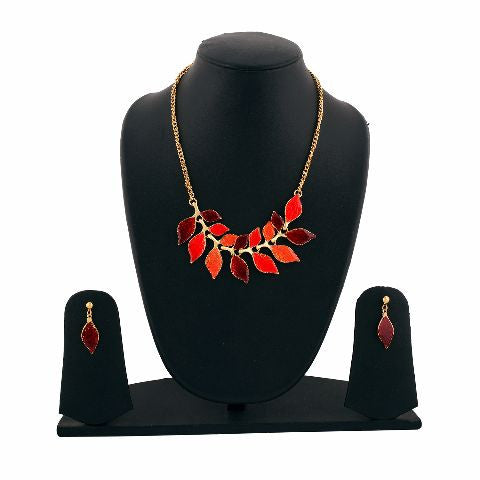 Red colour Western design Necklace Set