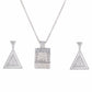 Silver colour Traditional design Pendant Set