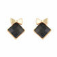 Black colour diamond shape Stone Studded Earring