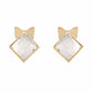 White colour diamond shape Stone Studded Earring