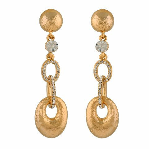 Gold colour oval shape smart carving Earring