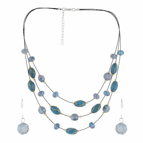 Blue colour Western design Necklace Set