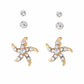Gold colour Floral shape Stones Studded Earring
