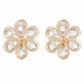 Gold colour Floral shape Crystal Earring