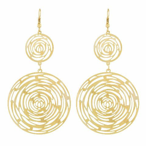 Gold colour Round shape Smartly Crafted Earring