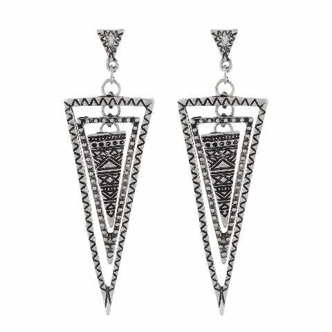 Silver colour Triangular shape Smartly Crafted Earring