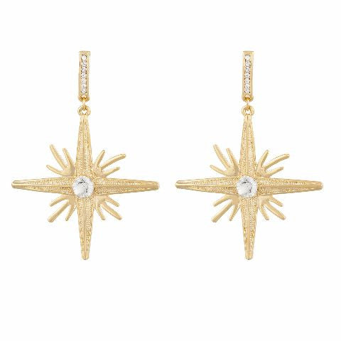 Gold colour Star shape Stone Studded Earring