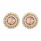 Gold colour Round shape Pearl Earring