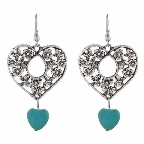 Silver colour Heart shape Smartly Crafted Earring