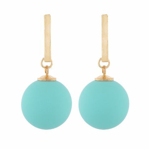 Turquoise colour Hanging Sphere shape Smartly Crafted Earring