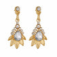 White and Gold colour Floral shape Stone Studded Earring