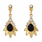 Black and Gold colour Floral shape Stone Studded Earring