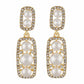 Gold / Pearl colour Rectangular shape Pearl Earring