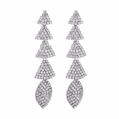 Silver colour Formless shape Stone Studded Earring