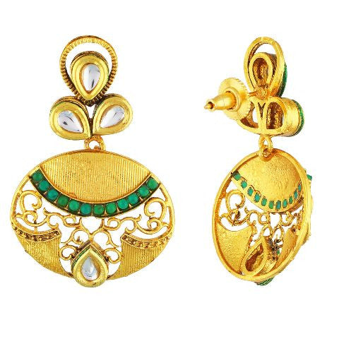 Gold Indian Jhumka Round Earrings Pair – HandTstudio