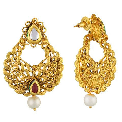 Buy Azba Floral Statement Antique Chandbali Earrings | Tarinika - Tarinika  India