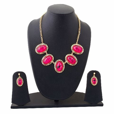 Red colour Indo Western design Necklace Set