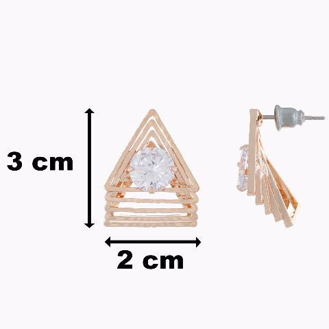 Champagne Colour Triangle Shaped Gold Plated Studs – Sanvi Jewels