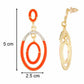 Orange colour oval shape Stone Studded Earring