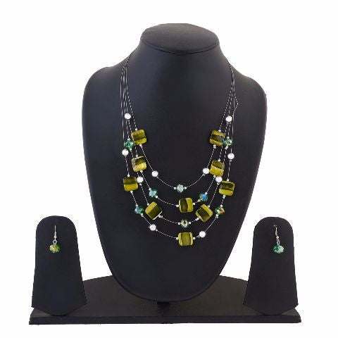 Green colour Western design Necklace Set