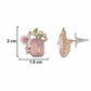 Pink colour Rectangular shape Stone Studded Earring