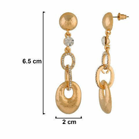 Gold colour oval shape smart carving Earring