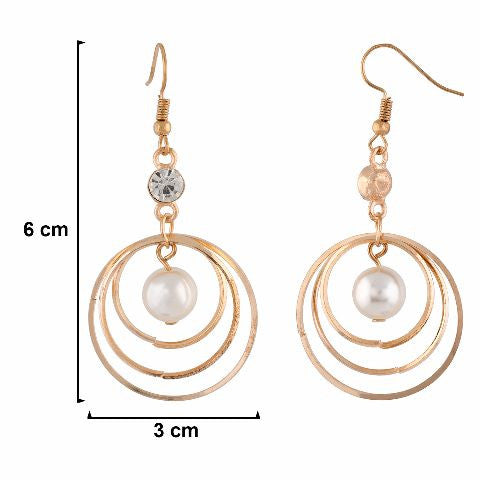 Gold colour Round shape Stone Studded Earring