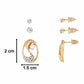 Gold colour Oval shape Stones Studded Earring