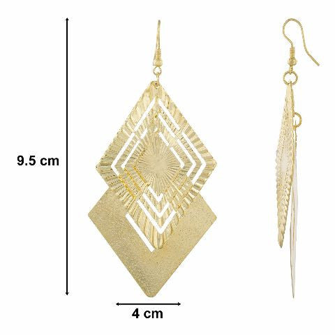 Gold colour Diamond shape Smartly Crafted Earring