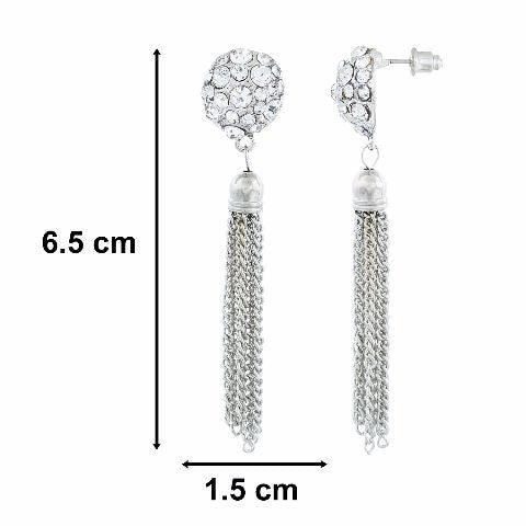 Buy Silver Crystal Floral Drop Earring Online - Accessorize India