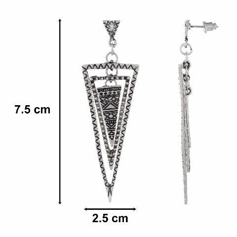 Silver colour Triangular shape Smartly Crafted Earring