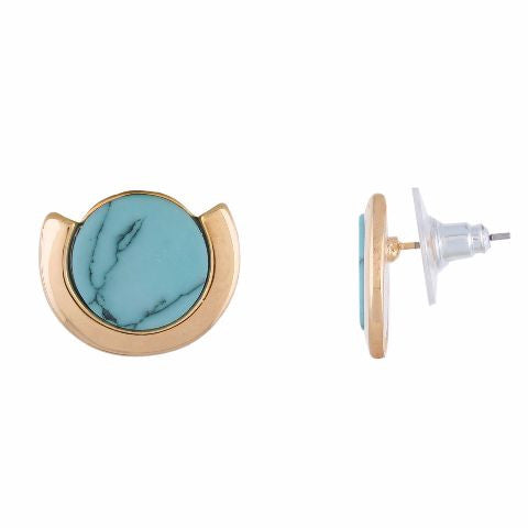 Dainty Raw Turquoise Stud Earrings - Ringcrush