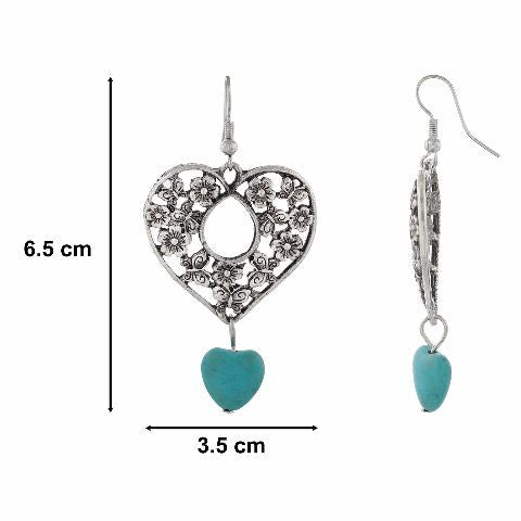 Silver colour Heart shape Smartly Crafted Earring