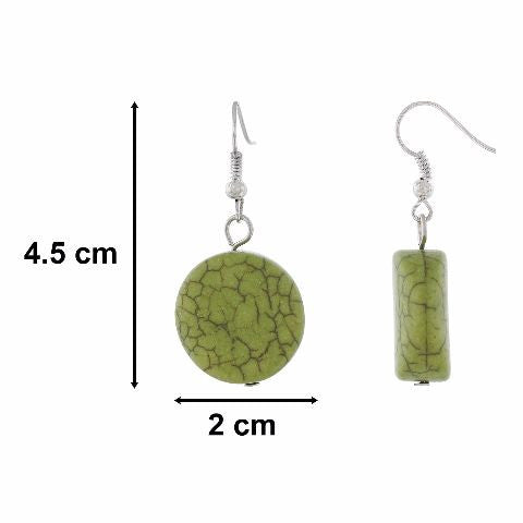 Green colour Round shape Smartly Crafted Earring