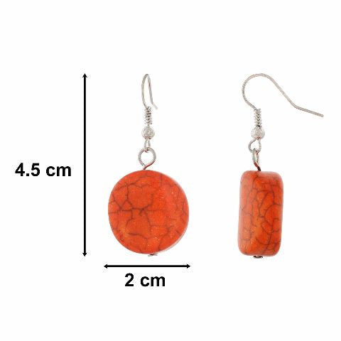 Red colour Round shape Smartly Crafted Earring