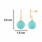 Turquoise colour Hanging Sphere shape Smartly Crafted Earring