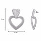Silver colour Heart shape Stone Studded Earring