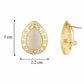 Gold colour Drop shaped shape Stone Studded Earring