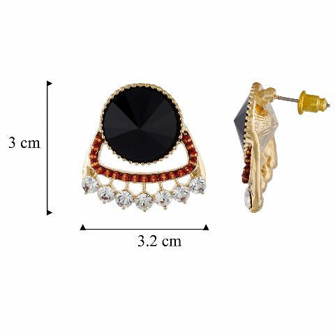 Multi colour round shape Stone Studded Earring