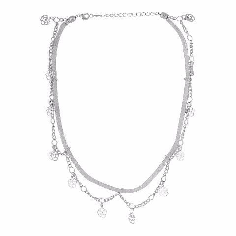 Silver colour Traditional design Necklace Set