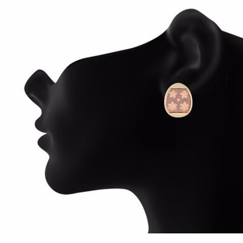 Gold colour oval shape Earring