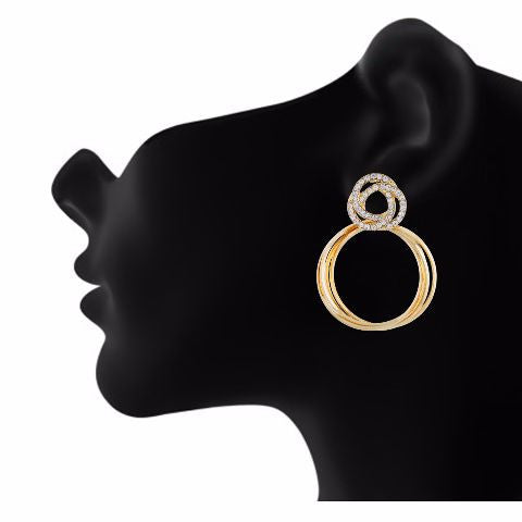 Gold colour Round shape Studded Earring