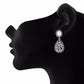 Silver colour Drop shape Pearl Earring