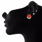Red colour Rose shape Stone Studded Earring