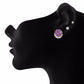 Purple colour Rose shape Stone Studded Earring
