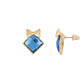 Blue colour diamond shape Stone Studded Earring
